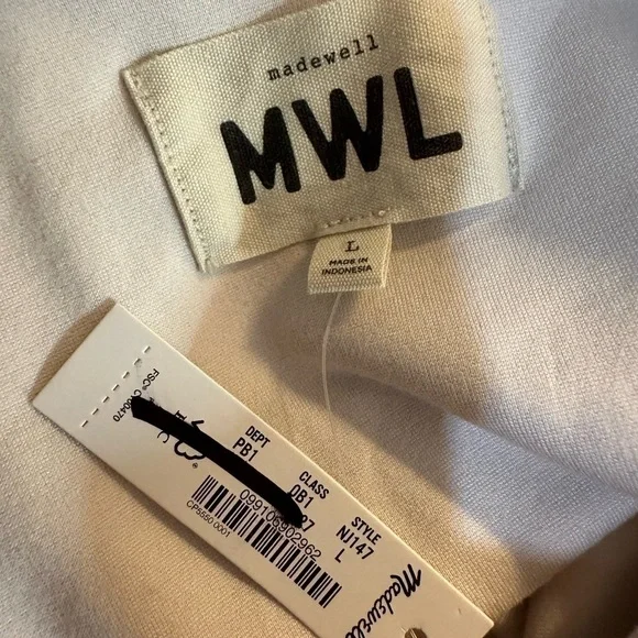 Madewell Ponte Oversized Shirt Jacket Linen Ivory Large NWT - Picture 7 of 10